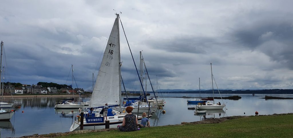 Yachts setting sail at Limekilns